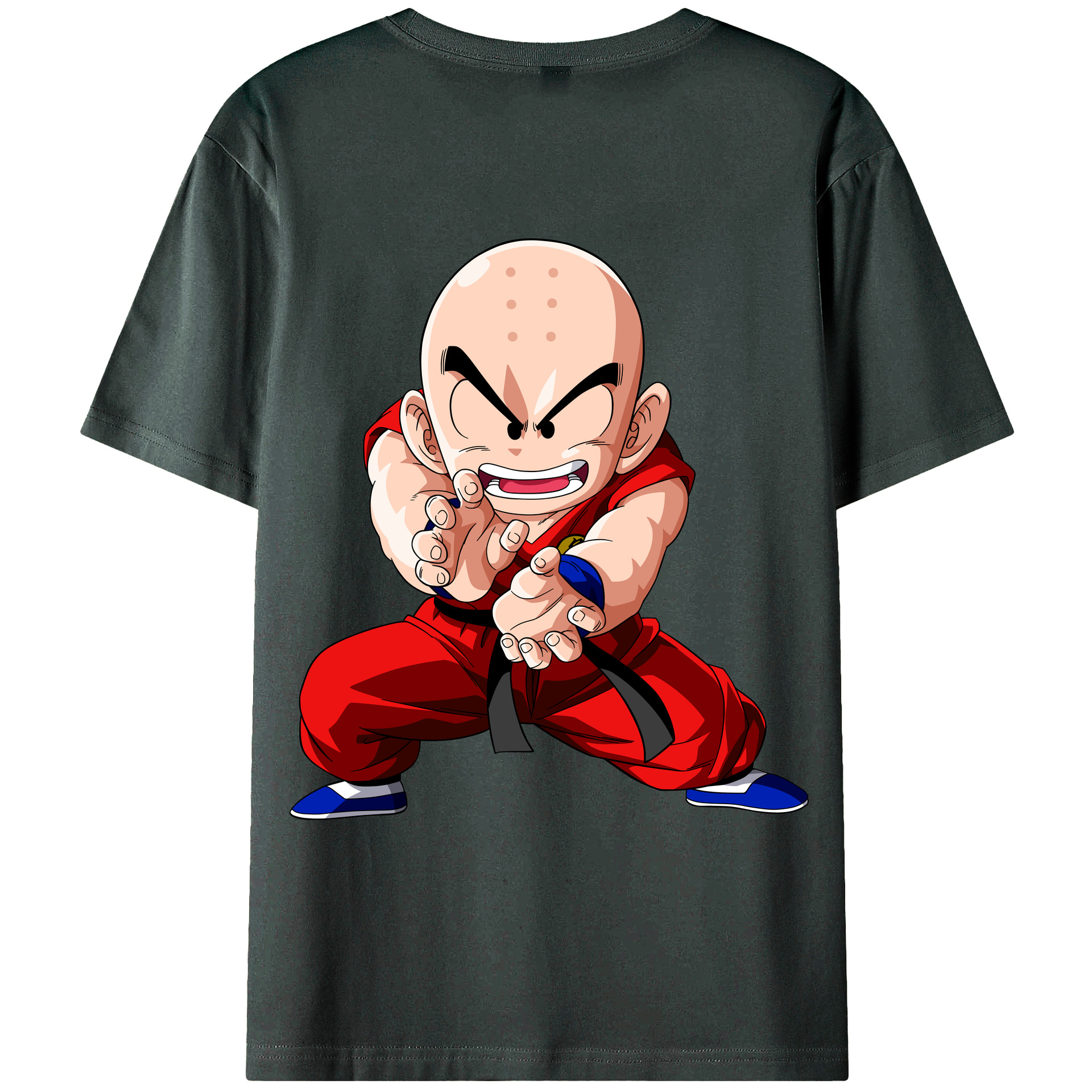 （画像用） ドラゴンボール クリリン DRAGON BALL krillin 綿100％ メンズ半袖Tシャツ（バックプリント） 通気性